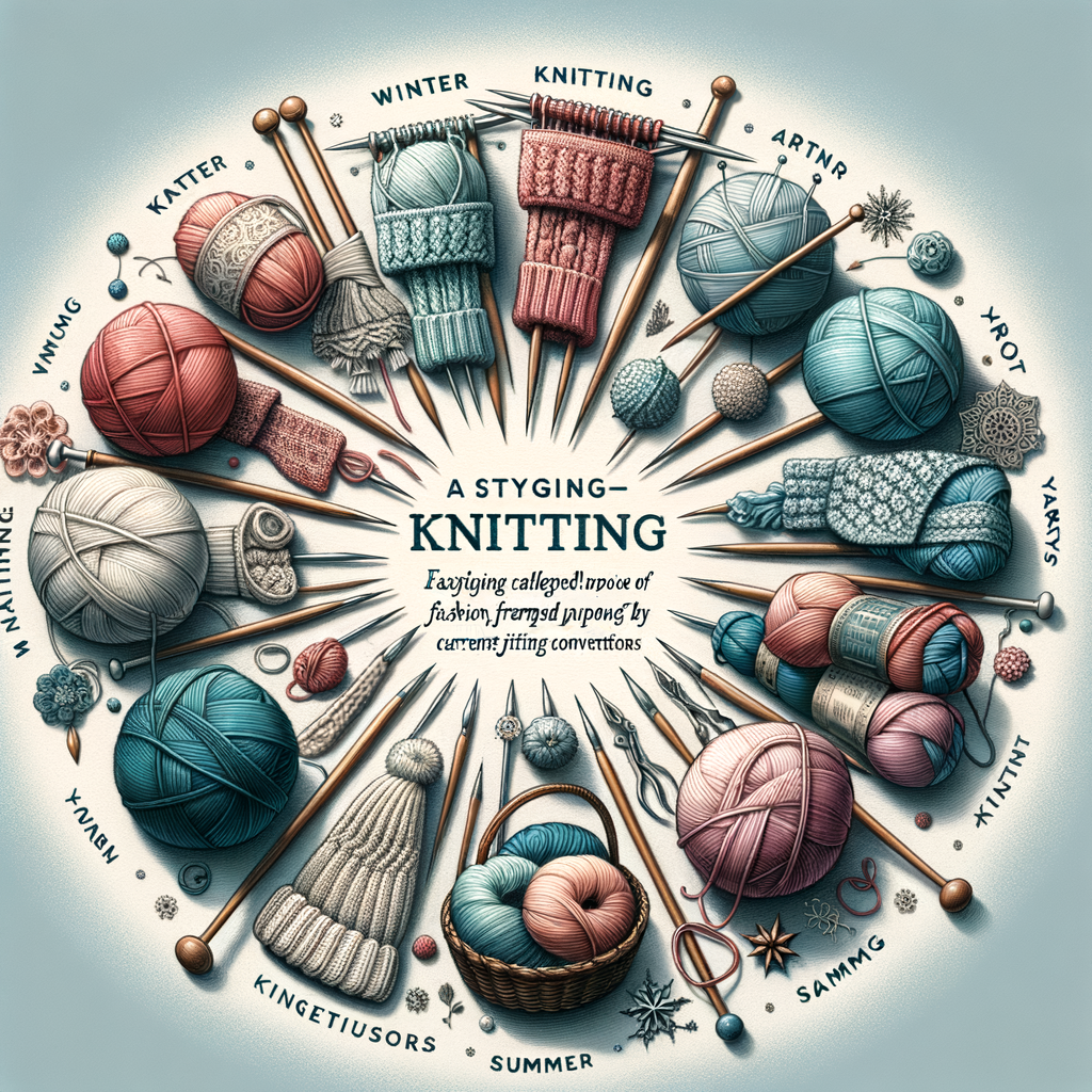Seasonal knitting accessories showcasing fashionable winter and summer knitting essentials, reflecting the latest knitting trends for functional and fashionable knitting in every season.